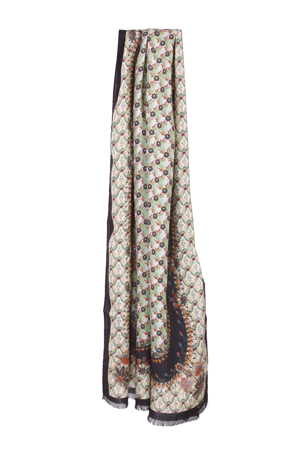 shop ETRO  Sciarpa: Etro foulard in seta.
Sciarpa in seta e cachemire, decorata da una stampa Floralia, caratterizzata da una bordatura piazzata ornamentale. La sciarpa è caratterizzata da un bordo sfrangiato.
Dimensioni: 70x170cm.
Composizione: 70% Cashmere 30% Seta.
Made in Italy.. 10007 9529-0500 number 3745789
